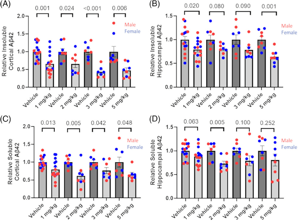 Aβ42 Reduction in 5XFAD Mice